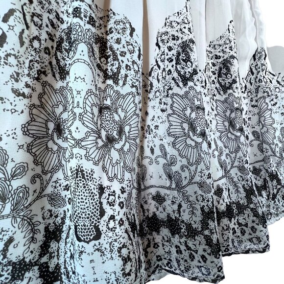 American Eagle Outfitters Chiffon Skirt M Lined Black White Flowy Whimsical - Picture 2 of 10
